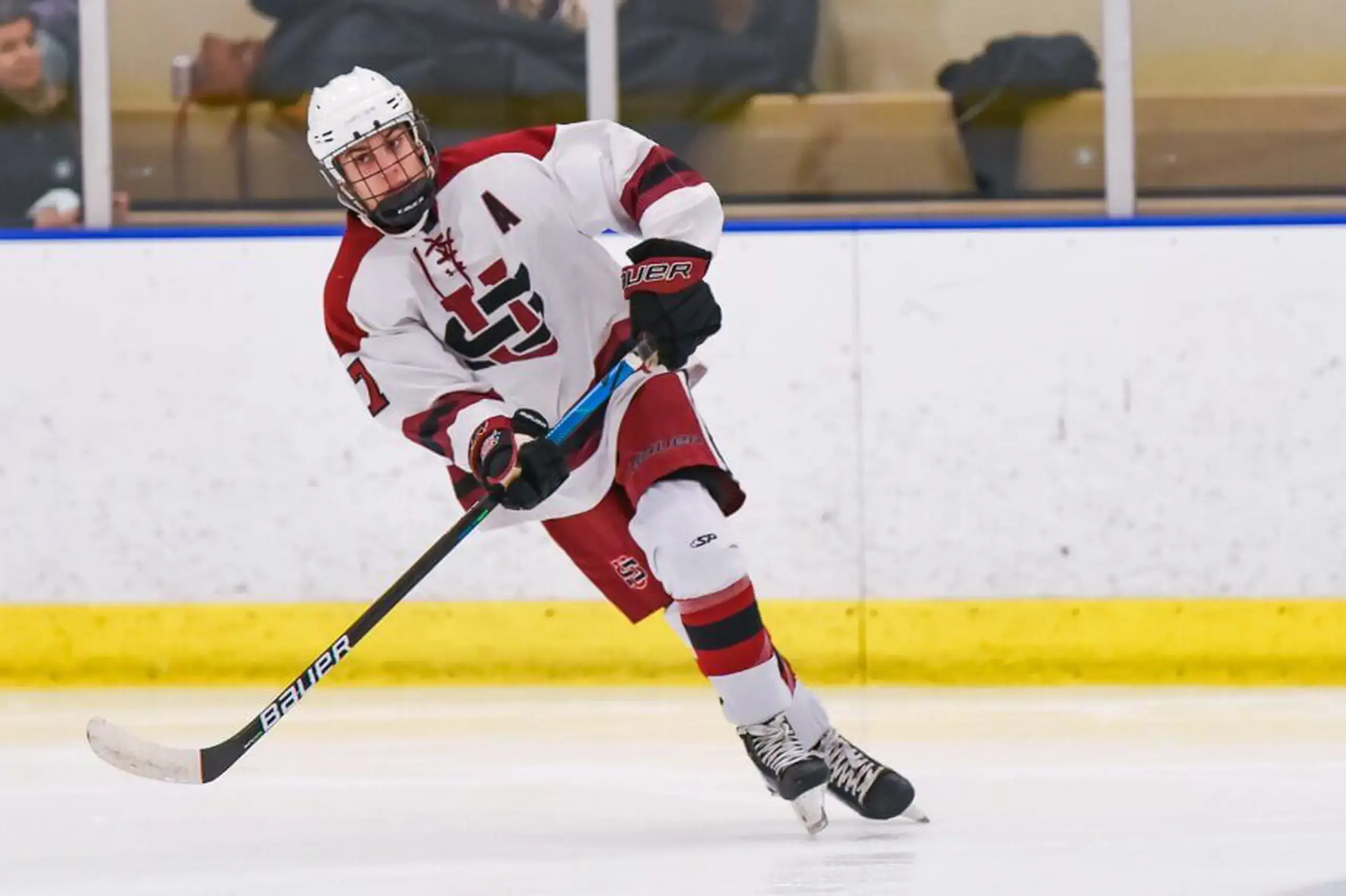 University School hockey player on the ice.