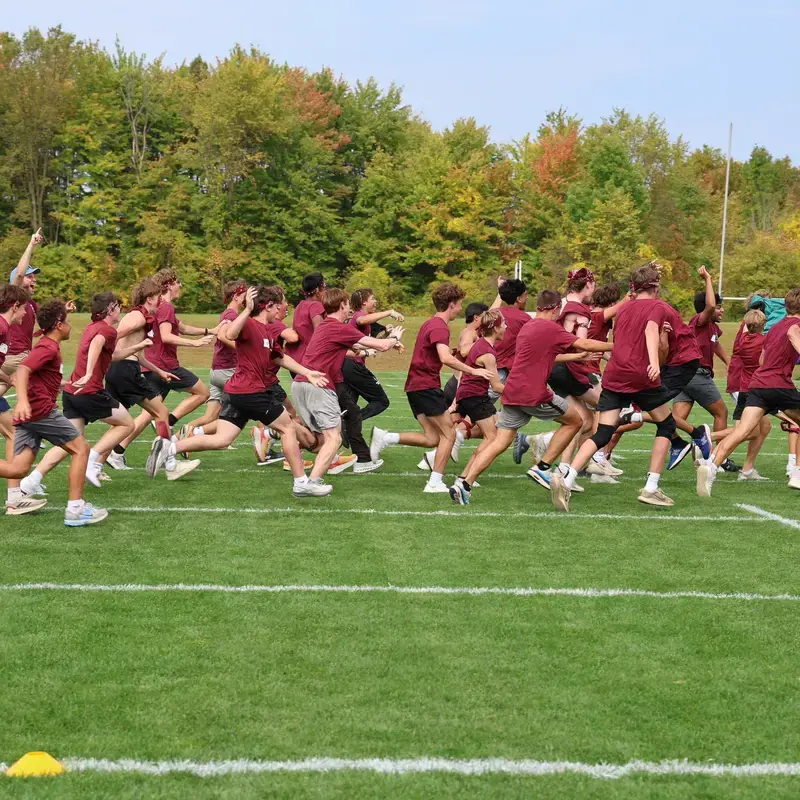 University School students taking part in the Founders Day Run, Anderson victory.